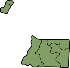 doodle freehand drawing of equatorial guinea map.