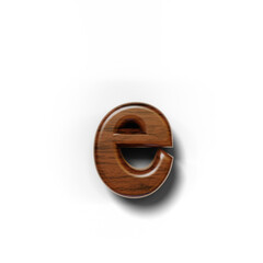 3D dark wood lowercase letter of alphabet isolated on transparent background