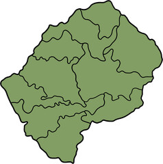 doodle freehand drawing of lesotho map.