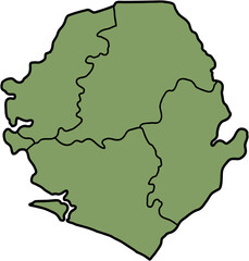 Obraz premium doodle freehand drawing of sierra leone map.