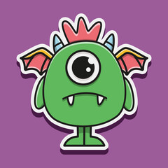 Monster character cartoon illustration design
