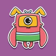 Monster character cartoon illustration design
