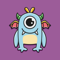 Monster character cartoon illustration design