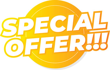Special offer sale banner vector besign, discount label and sticker for media promotion product 