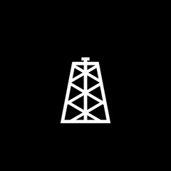 Oil rig flat graphic icon
