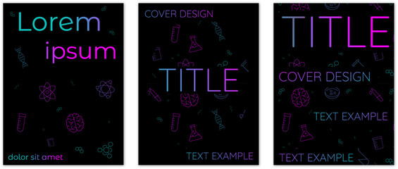 scientific vector covers design template. Background for decoration presentation, brochure, catalog, poster, book, magazine 