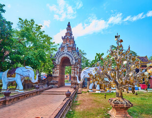 In garden of Wat Lok Moli, Chiang Mai, Thailand
