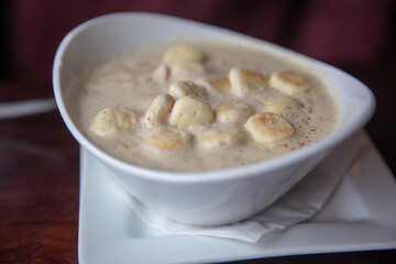 New England Clam Chowder in a bowl