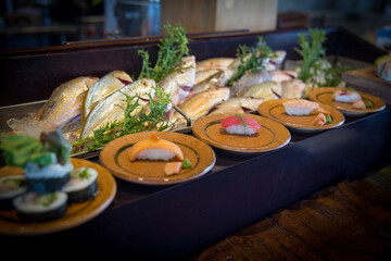 Seafood Sushi Displayed
