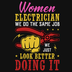 Women electricians tshirt design
