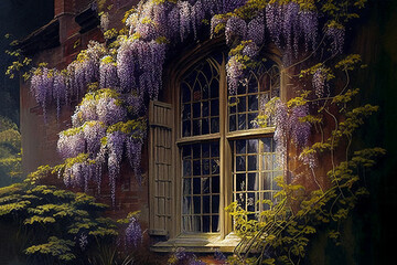 glycine sur une belle demeure