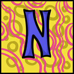 vector illustration of the letter N