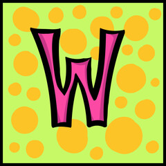 vector illustration of the letter W