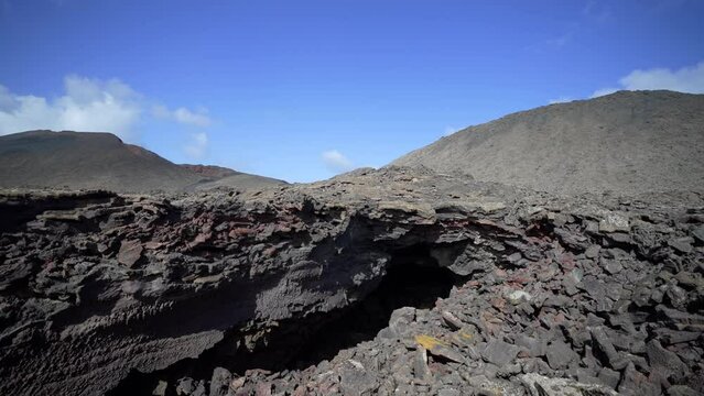 Timanfaya national park on Lanzarote Island with a volcanic landscape. Canary Islands, Spain