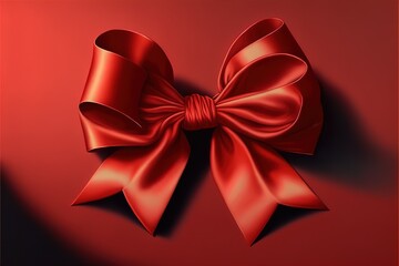 red bow on a red background