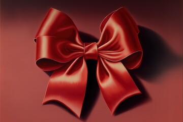 red bow on a red background