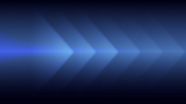 Abstract creative motion triangle arrow on gradient blue stripe background. Video animation Ultra HD 4k footage.