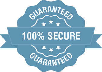 100 secure label. Guarantee rubber stamp sign. Illustration