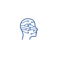 Ai, artificial, artificial intelligence icon isolated on white background
