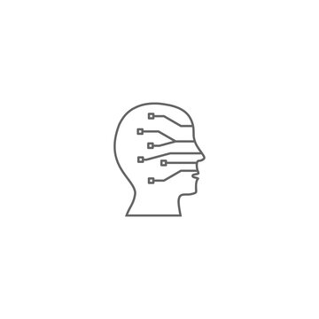 recommend clip art: Ai, artificial, artificial intelligence icon isolated on white background