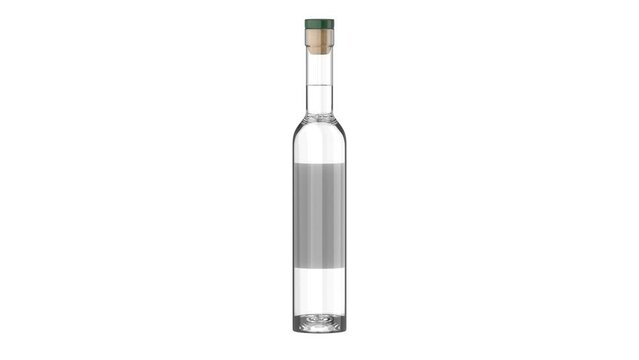 Gin bottle on white background