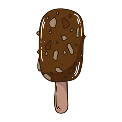 vector ice cream illustrations drawn by hand isolated on background - Vector doodle