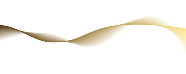 Abstract 3D smooth curve wave gold gradient isolated on transparent background for design elements in concept luxury, modern, music, science, technology.