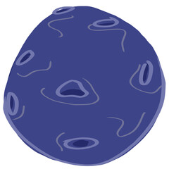 Purple planet icon cartoon illustration. An imaginative art that can be used for social media content or presentations about outer space or fairy tales