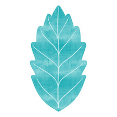 Greenery blue botanical leaf in Watercolour