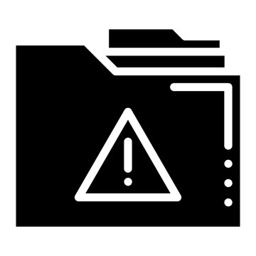 warning folder glyph 