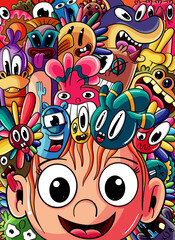 Fototapeta premium Doodle art. vector clip art illustration of doodle art.