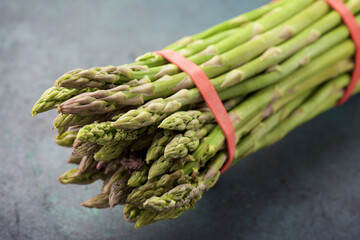 Green asparagus on a table.