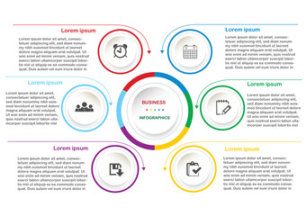 Business process graph, step to success diagram and chart illustration infographic vector Stock Illustration.