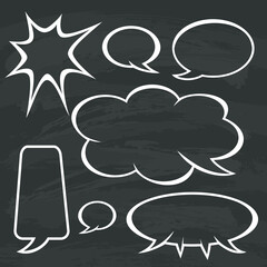 A collection of comic  speech bubbles. comic speech bubbles doodle set