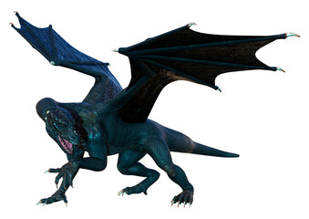 Fototapeta premium 3D Rendering Fairy Tale Dragon on White