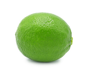 Whole lime isolated on white background