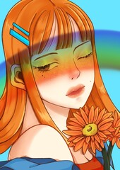 girl in the rainbow