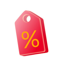 discount percent label design in 3d style