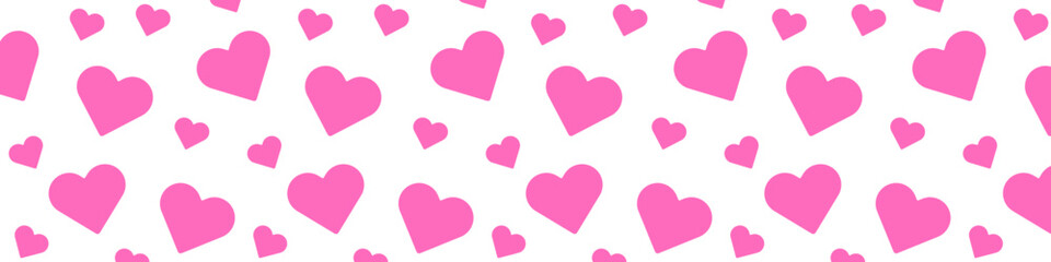 Postcard with hearts. Pink hearts on white background. Valentine's Day concept. Festive background vector illustration.