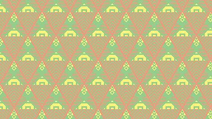 Ornamental Geometrical pattern - Bright Coloring – decorative illustrations,  textile, fabric, damask, wallpaper, desktop, cover, card