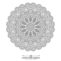 Luxury floral mandala, decorative mandala design ideal for coloring book