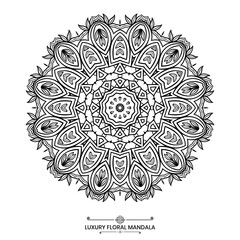 Luxury floral mandala, decorative mandala design ideal for coloring book