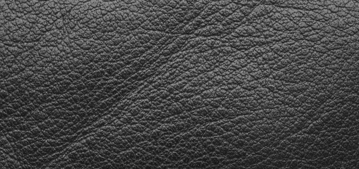 Fototapeta premium Texture of a fine black leather surface using as background or header