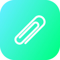 Fototapeta premium Paper clip icon in square gradient colors. Attachement signs illustration.