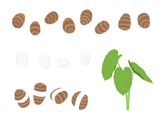 野菜イラスト　バラエティセット　里芋.