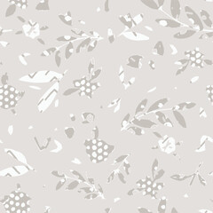 Gender neutral floral seamless vector background. Simple whimsical romantic 2 tone pattern. Kids nursery wallpaper or scandi all over print.