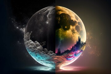Symbiose Erde und Mond