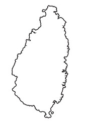 Outline Map Of Saint Lucia
