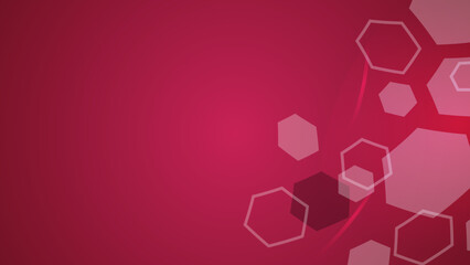 Pink hexagonal illustration, which consist of hexagon. Geometric background in simple style with gradient.