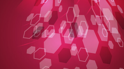 Pink hexagonal illustration, which consist of hexagon. Geometric background in simple style with gradient.